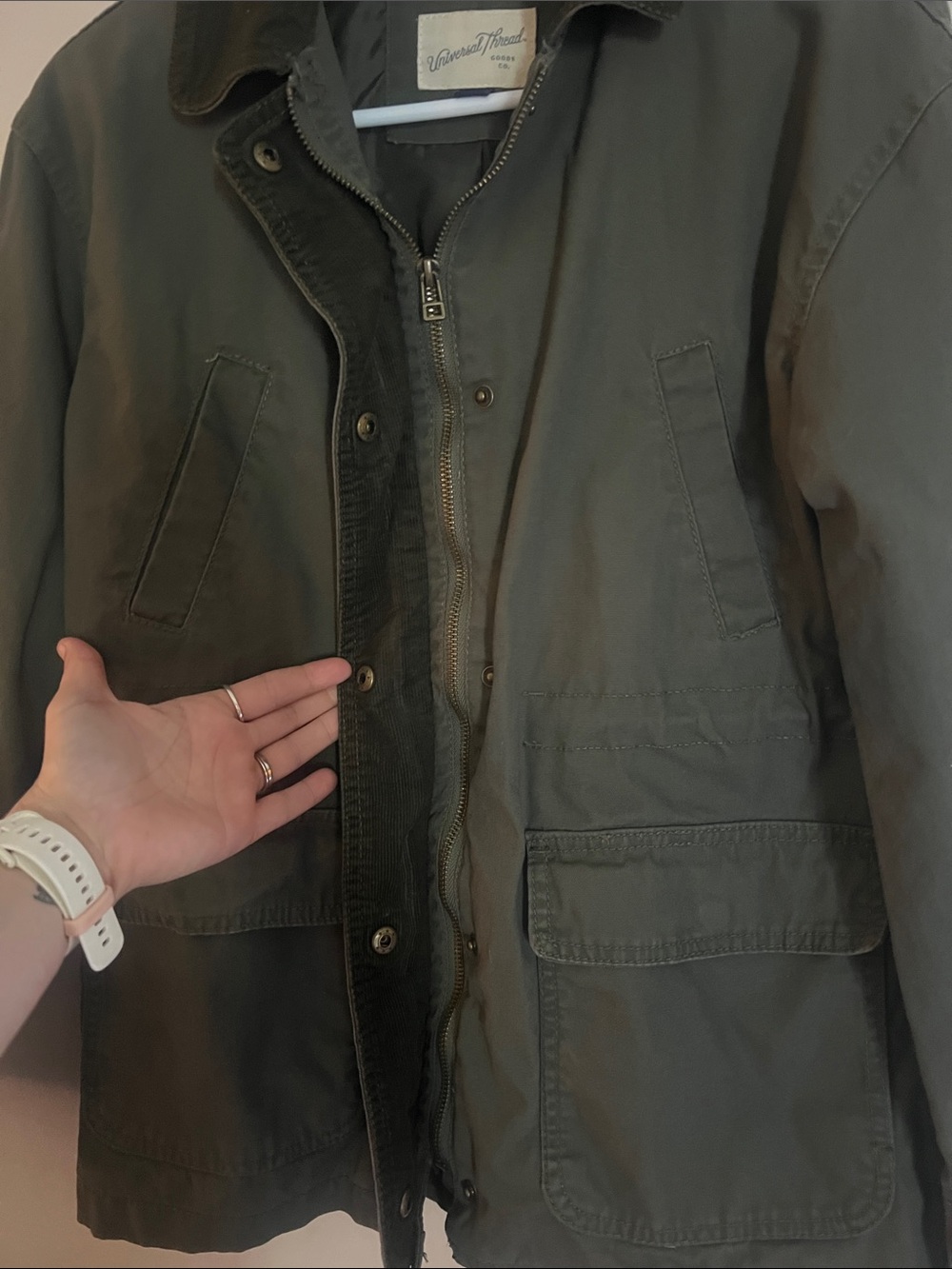 Universal Thread Olive Jacket with Branded Label - Picture 3 of 7